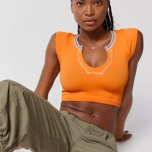 Out From Under Go For Gold Seamless Top: Color Orange, size XS S